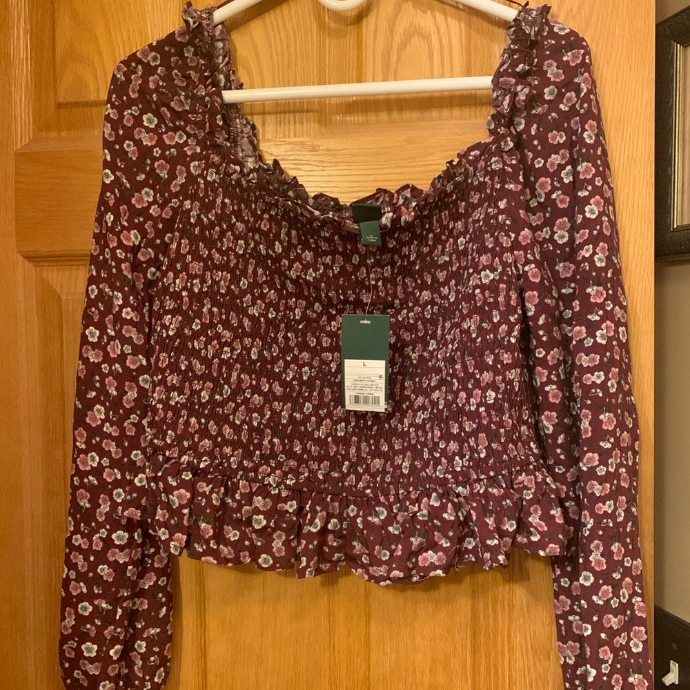 Brand new purple floral blouse